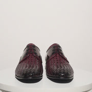 The Safaga Burgundy Woven Derby Shoe
