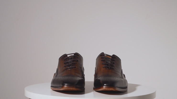 The Royal Hand Craft Black/Brown Wingtip Oxford Shoe