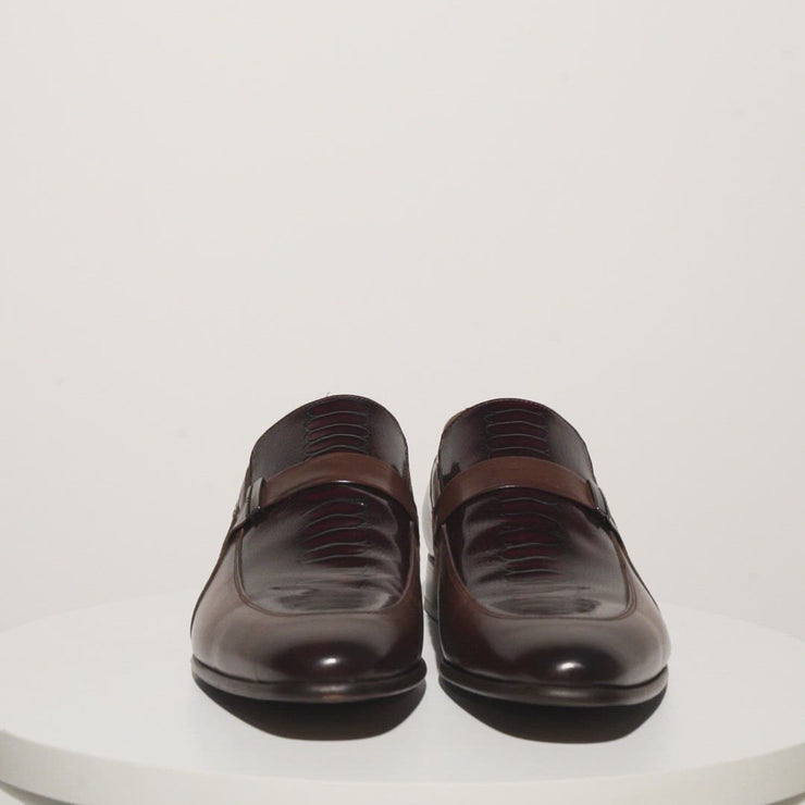 The Kazablanka Brown Leather Bit Loafer Shoe