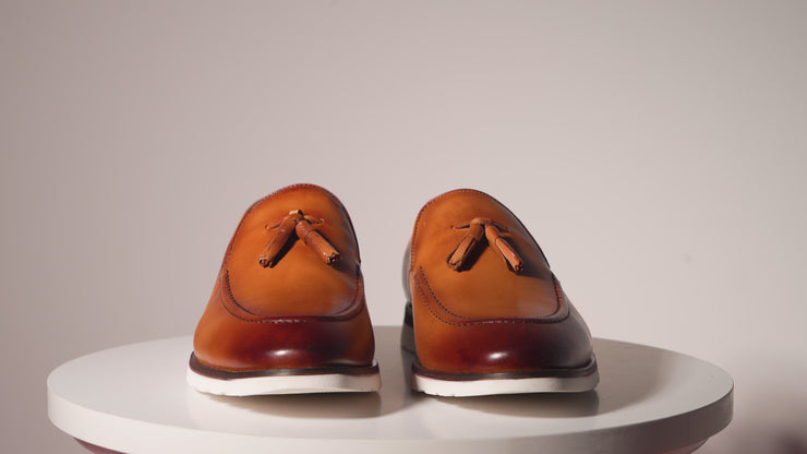 The Cerreto Brown Leather Tassel Loafer