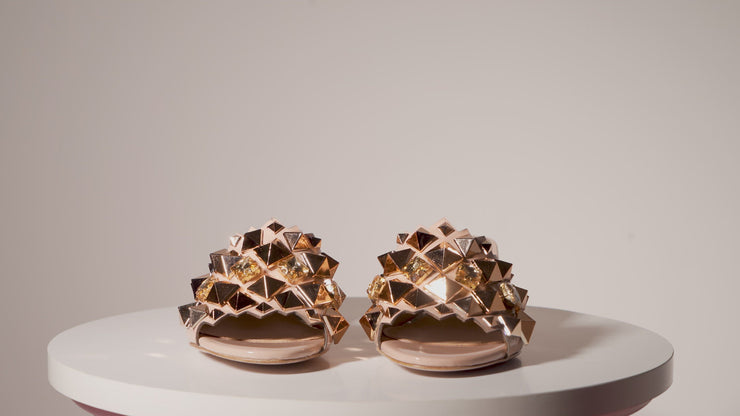 The Balat Cream Leather Block Heel Sandal