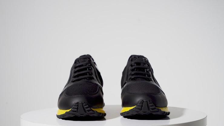 The Magura Black & Yellow Leather Sneaker