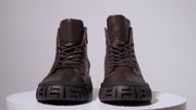 The Taco Brown Leather Casual Lace-Up Boot with a Zipper