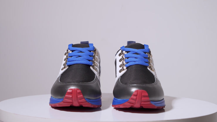 The Sultan Sax Blue & Grey Leather Sneaker
