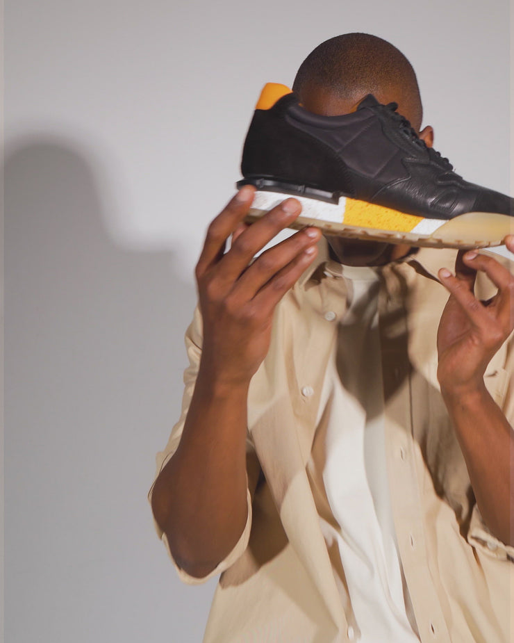 The Erbil Black Leather Sneaker