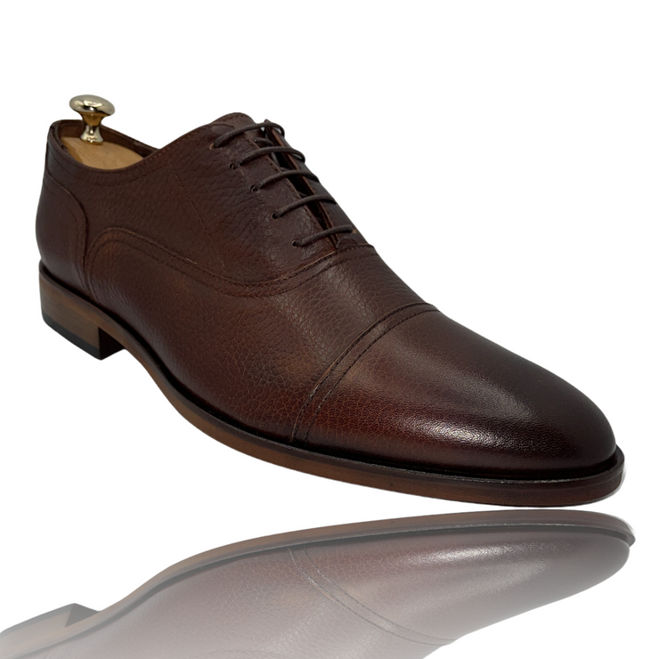 The Largo Brown Leather Cap Toe Oxford Shoe