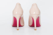 The Ege Cream Leather Pump Fuchsia Sole