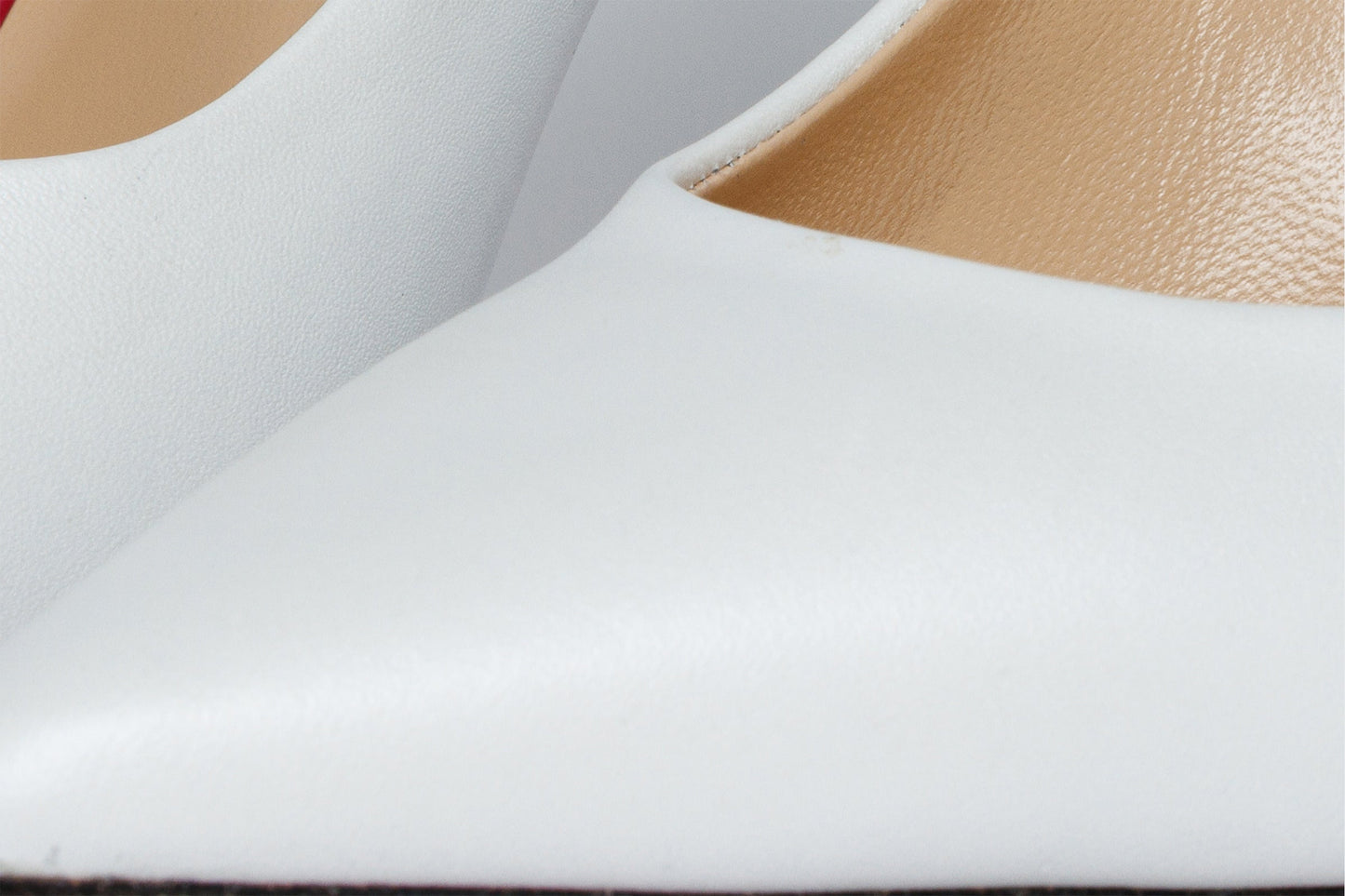 The Ege White Leather Pump Fuchsia Sole Women Shoe