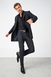 The Porto Alegre Black Leather Derby Shoe