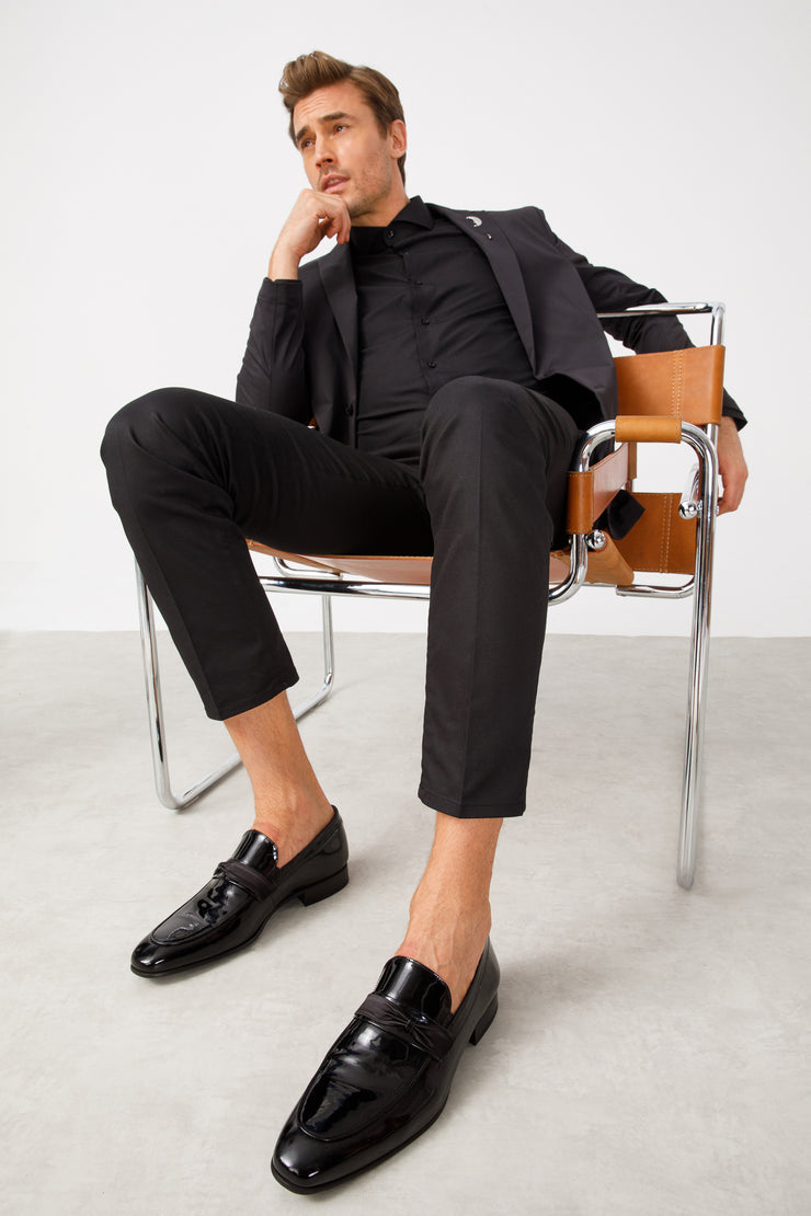 The Dodoma Black Patent  Leather Loafer Shoe