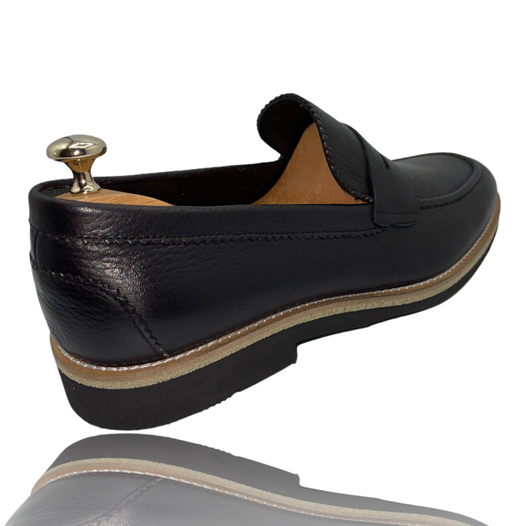 The Monroe Black Leather Penny Loafer Final Sale!