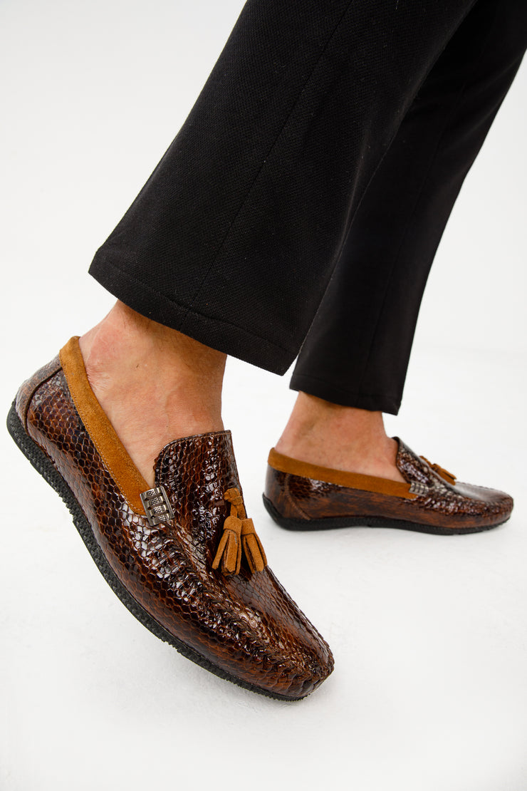 The Cordova Tan Patent Leather Tassel Loafer
