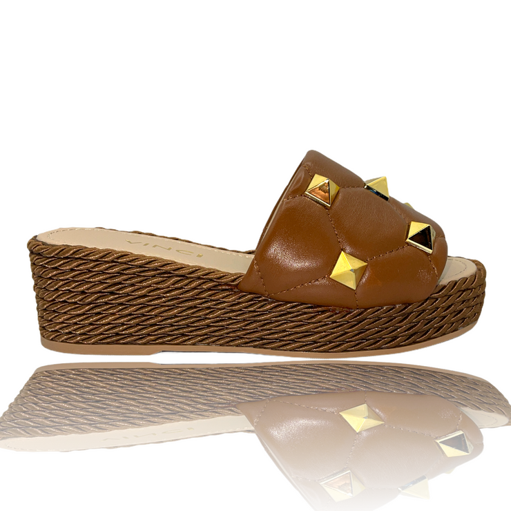 The Calle Brown Leather Wedge Sandal Final Sale!