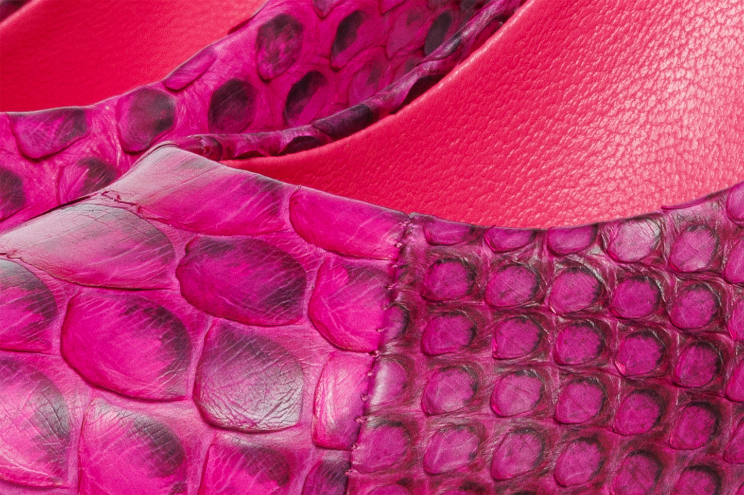 Zapato de salón para mujer de piel de pitón fucsia The Queen 