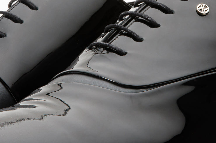 The Paris Black Patent Plain Toe Oxford Shoe