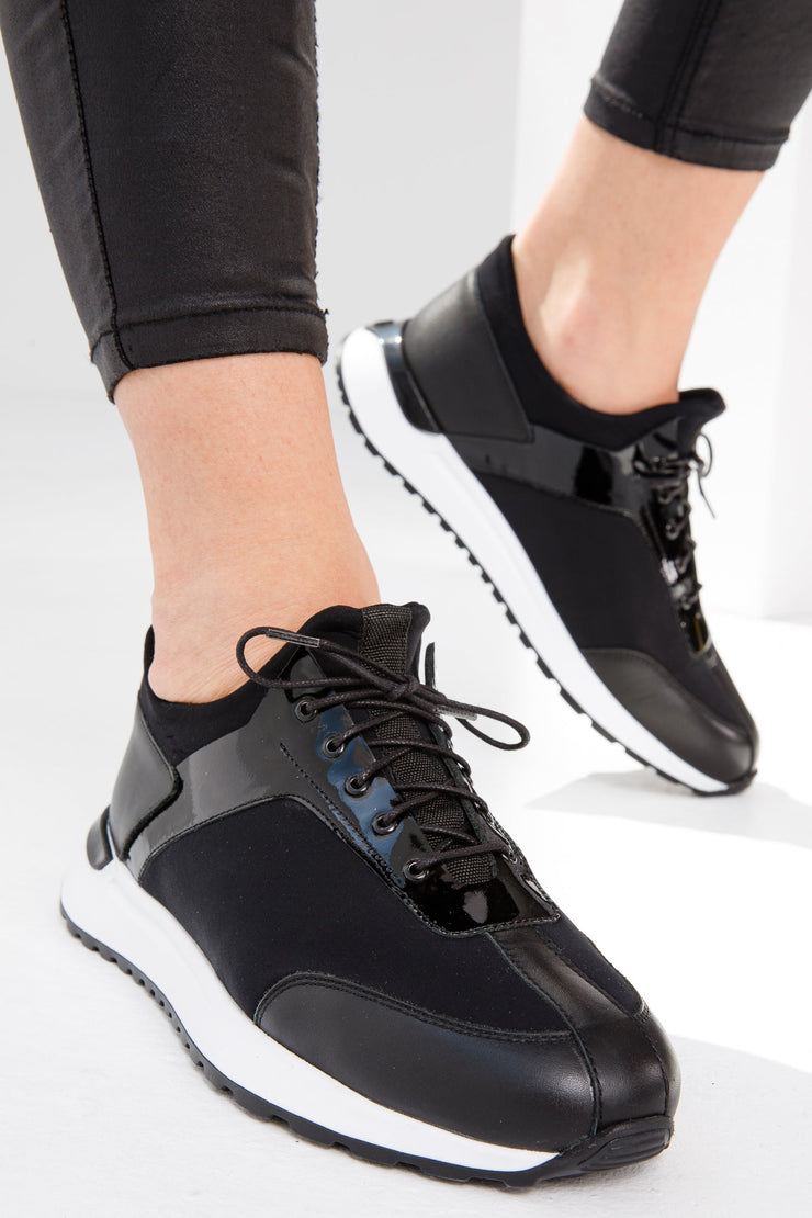 The Crapo Black Leather Sneaker