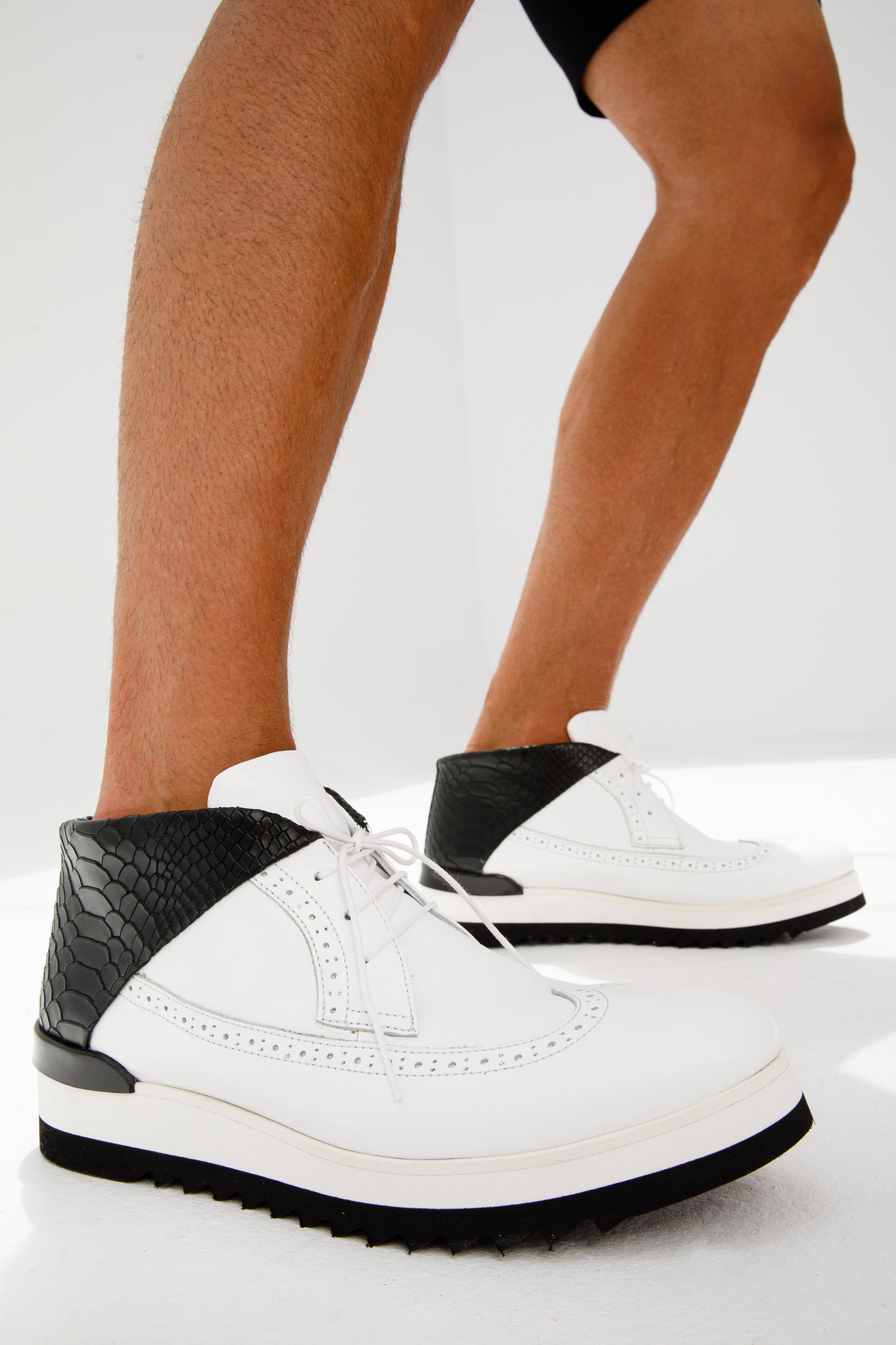 The Kagan White Wingtip Chukka Men Sneaker Boot