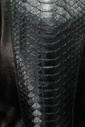 The Nayro Pythn Black Leather Jacket