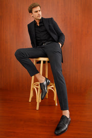 The Porto Alegre Black Leather Derby Shoe