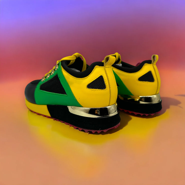 The Sultan Green & White Leather Sneaker
