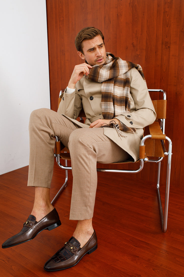 The Pusan Brown Leather Bit Loafer Shoe