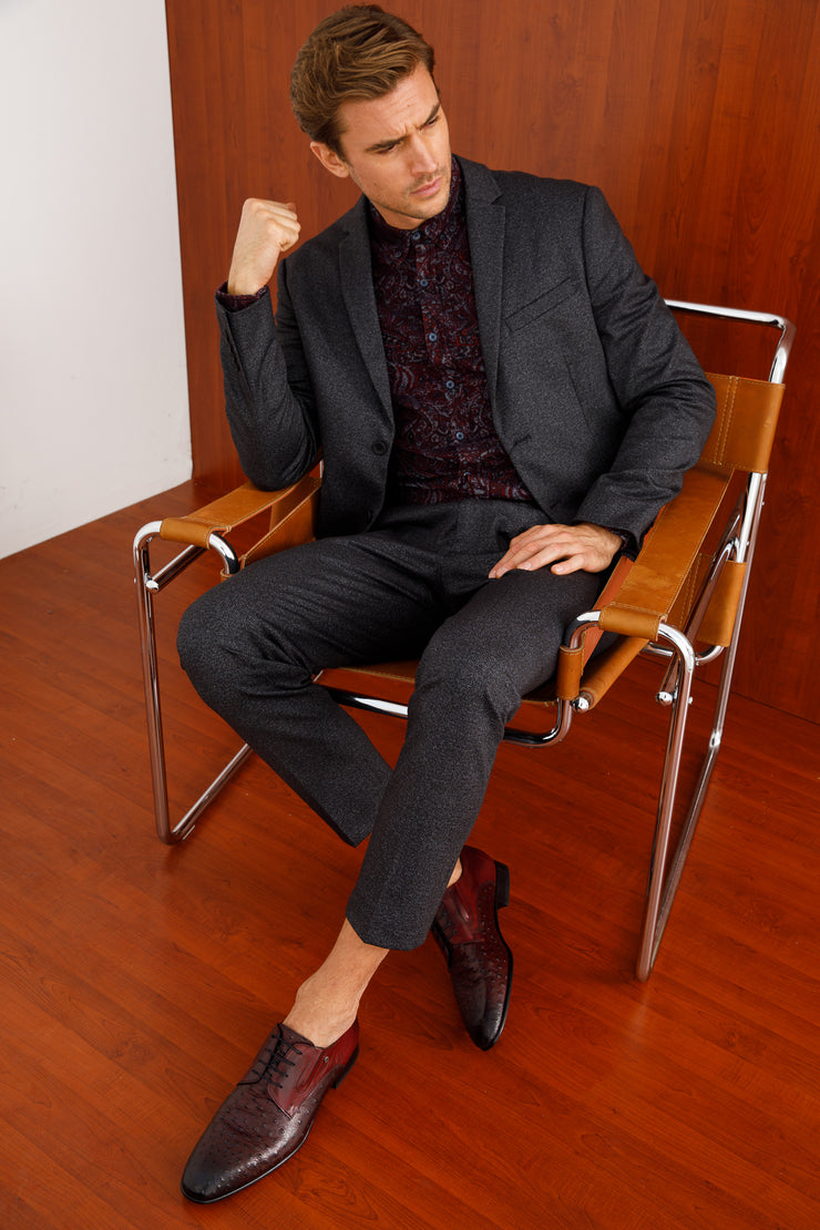 The Porto Alegre Burgundy Leather Derby Shoe