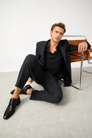 The Porto Alegre Black Leather Derby Shoe
