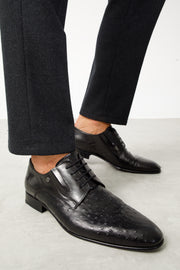 The Porto Alegre Black Leather Derby Shoe