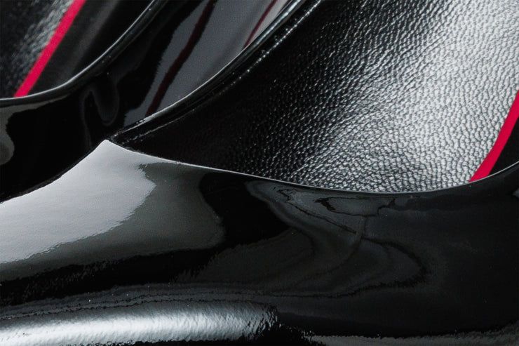 The Ege Black Patent Leather Pump Fuchsia Sole