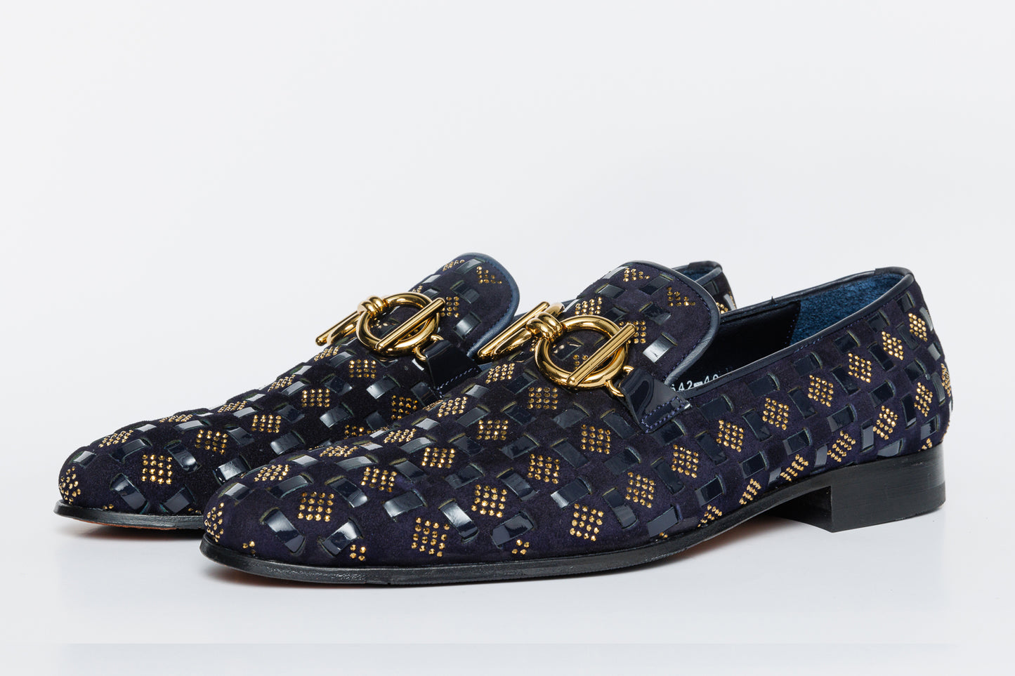 The Vicino Shoe Navy Blue Bit Dress Loafer Men Shoe