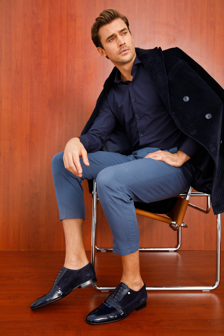 Colombo Navy Blue Cap Toe Oxford Shoe