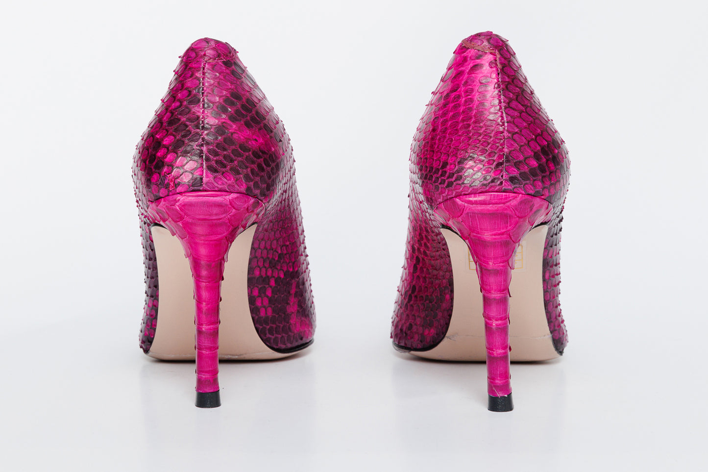 Zapato de salón para mujer de piel de pitón fucsia The Queen 