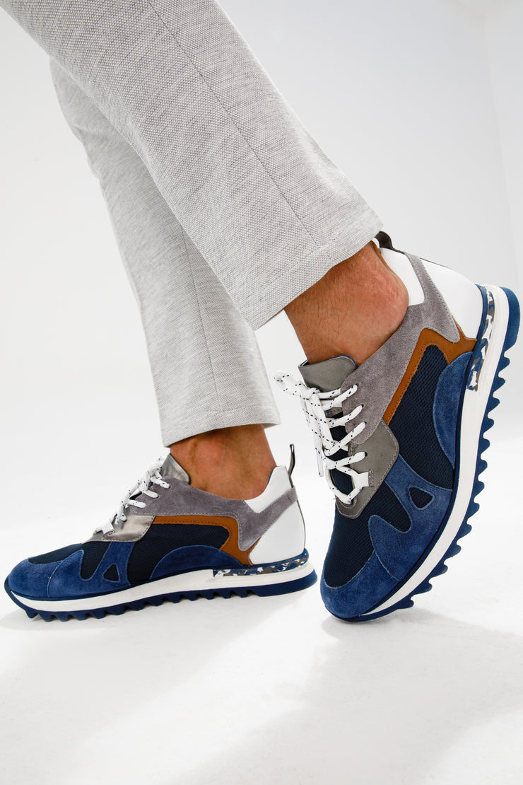 The Tyler Blue Leather Sneaker