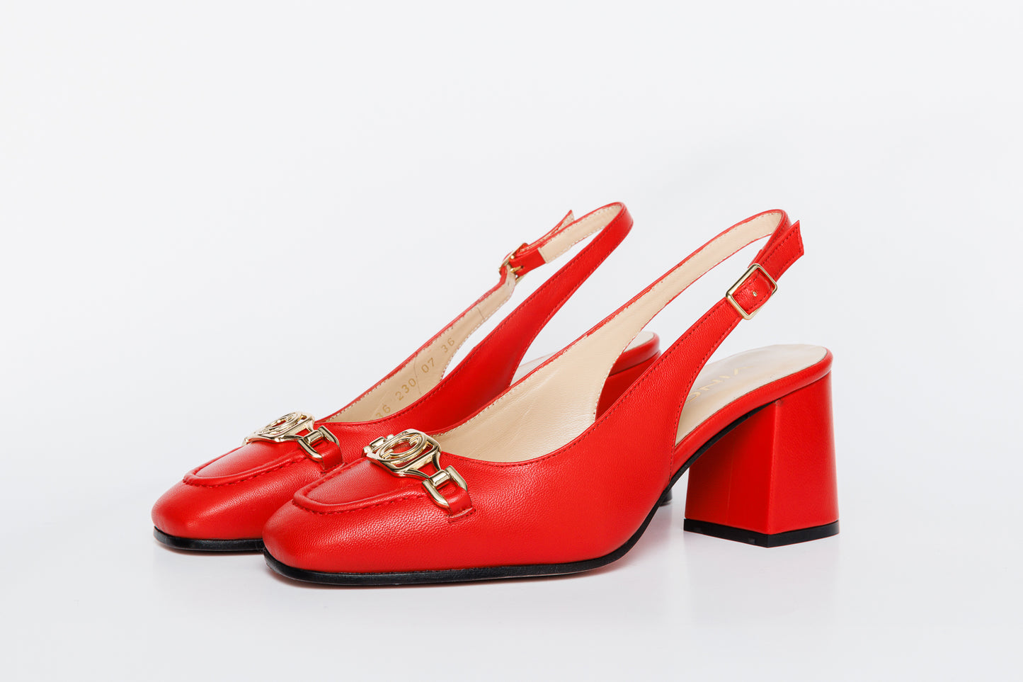 The Potomac Red Leather Slingback Women Sandal