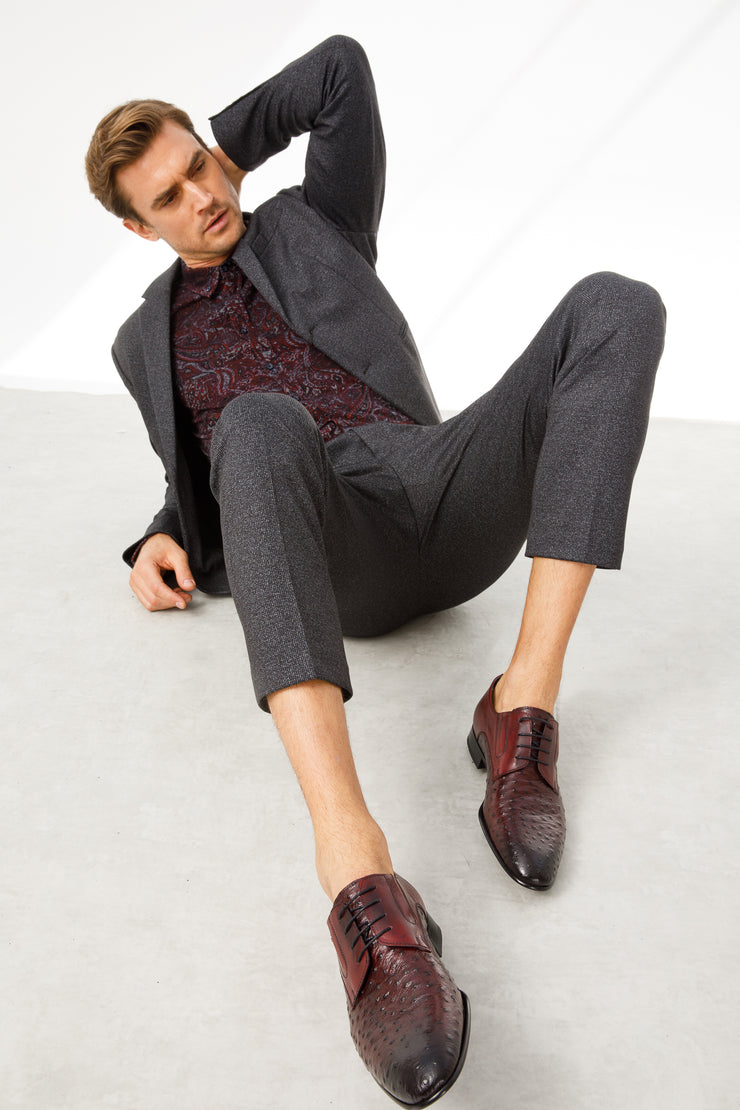 The Porto Alegre Burgundy Leather Derby Shoe