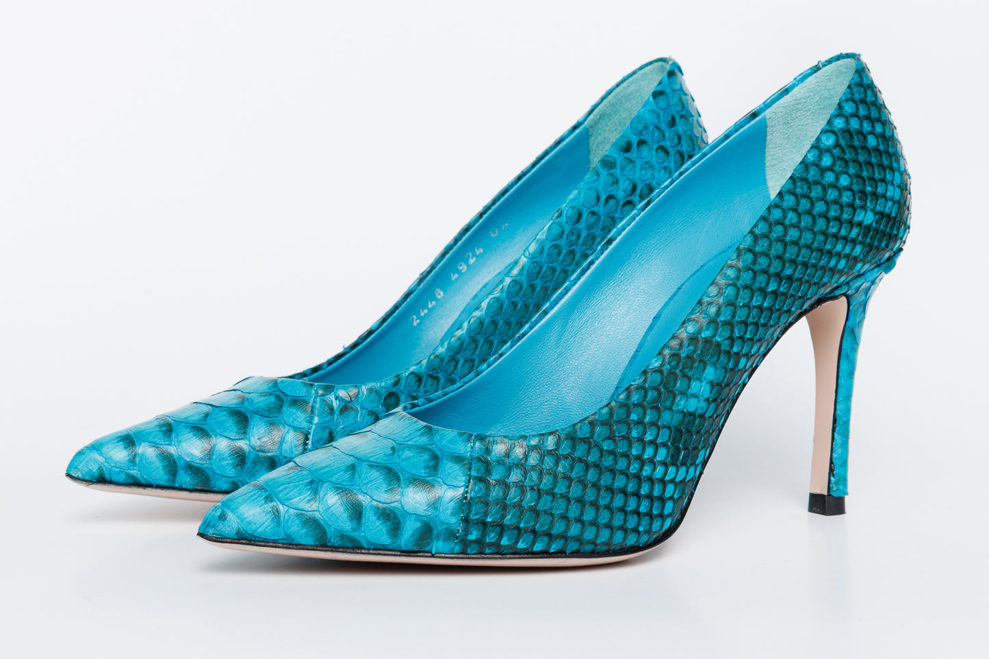حذاء Queenn Turquoise Bythen Leather Pump للنساء 