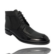 The Madras Leather Dress Lace Up Boot with a Zipper