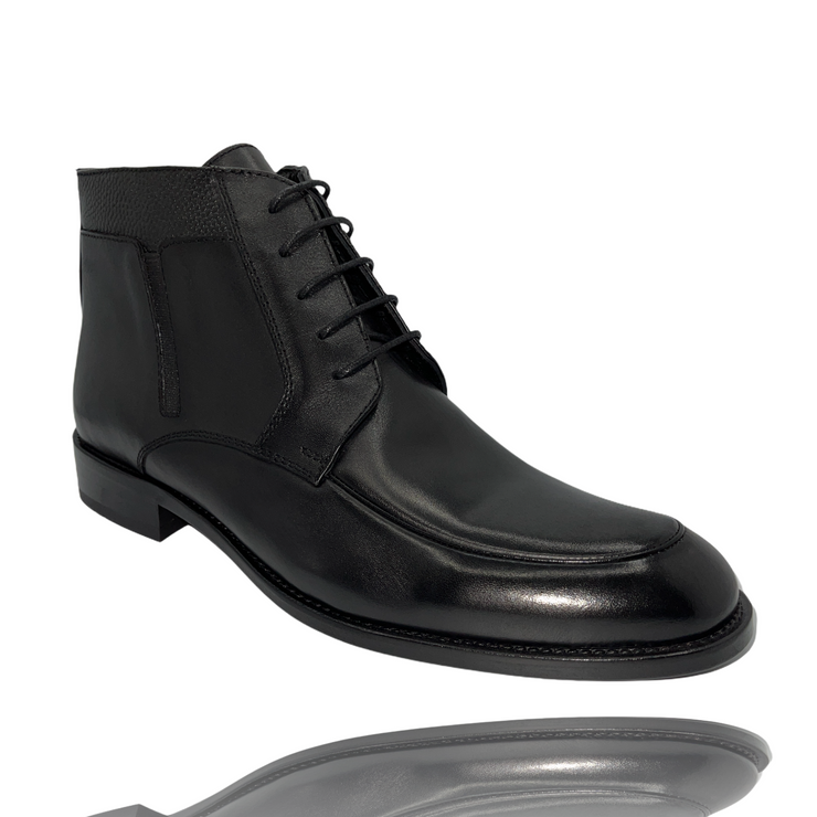 The Madras Leather Dress Lace Up Boot with a Zipper