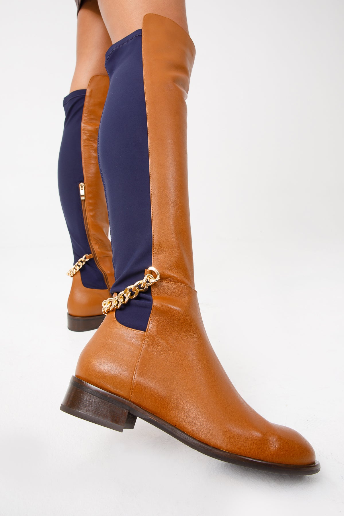 The Tallin Tan Leather Knee High Women Boot