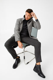 The Montreal Black Leather Casual Zip-Up Ankle Boot