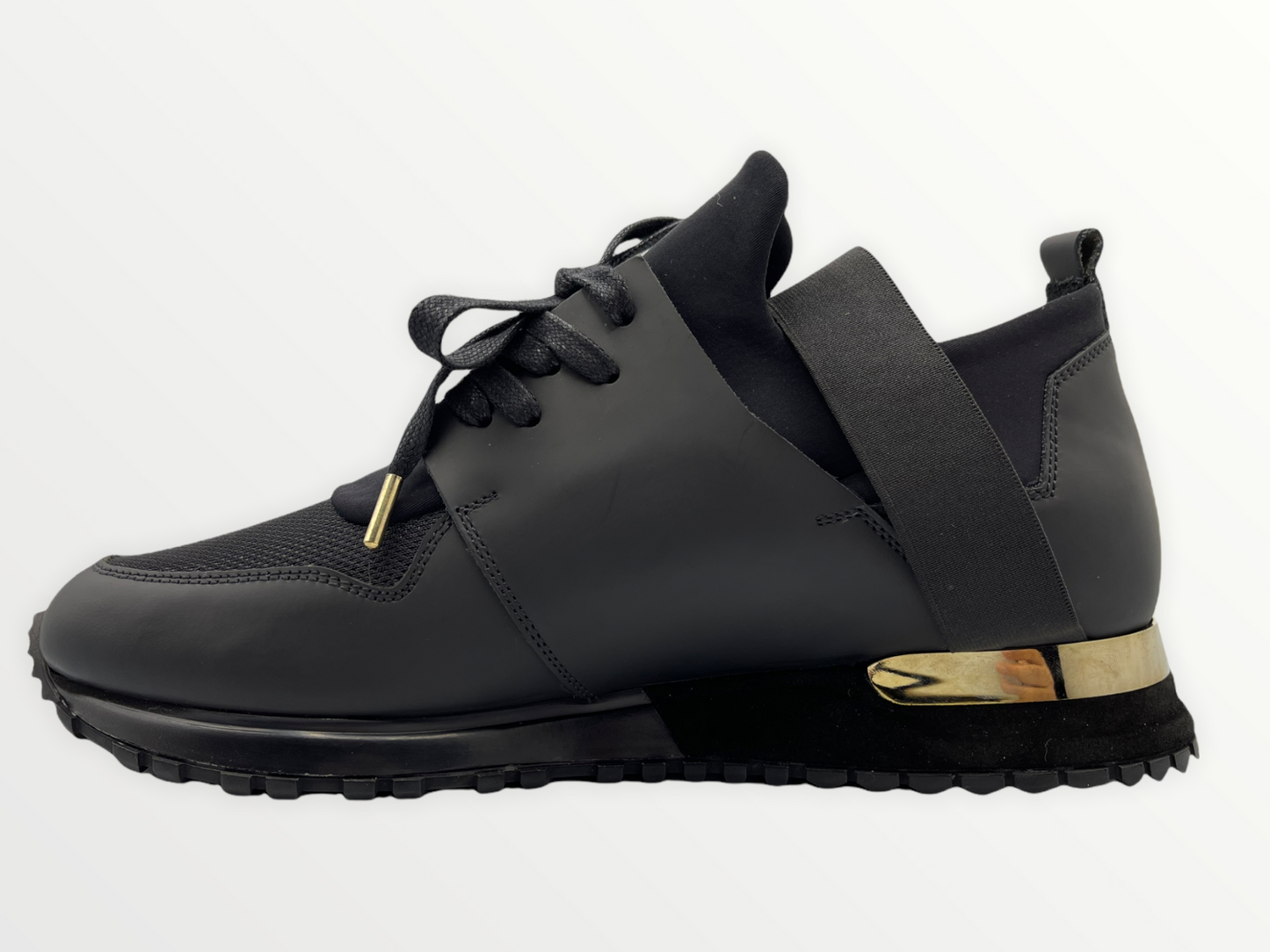 Zapatillas de cuero negras Reno para hombre ¡Venta final!