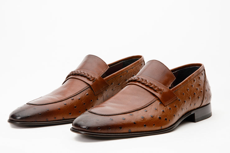 The Johannesburg Brown Leather Dress Loafer Shoe