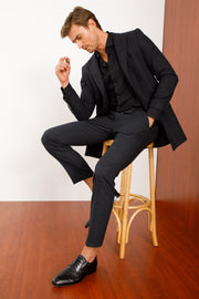 The Porto Alegre Black Leather Derby Shoe