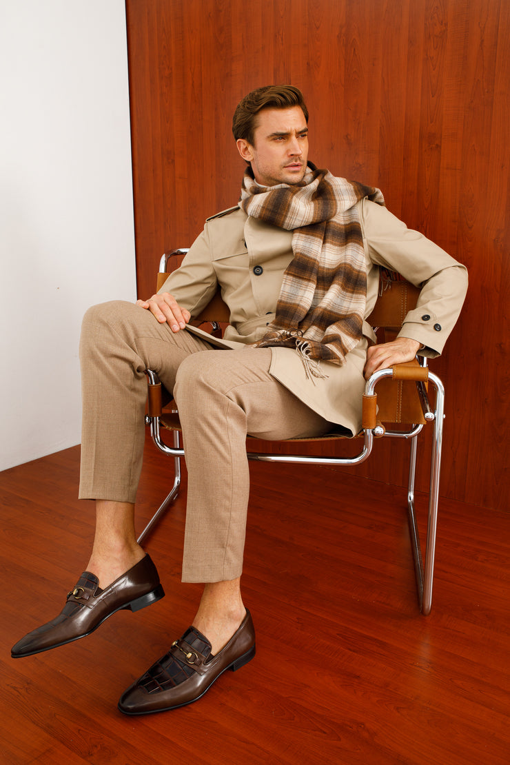 The Pusan Brown Leather Bit Loafer Shoe