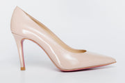 The Ege Cream Leather Pump Fuchsia Sole
