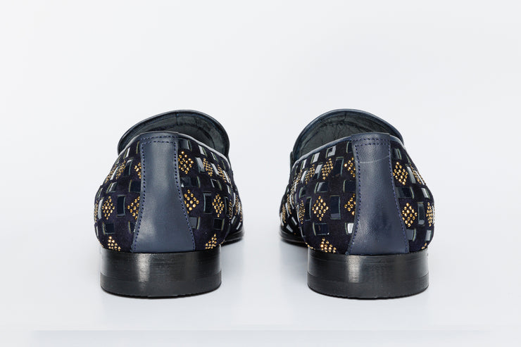 The Vicino Shoe Navy Blue Bit Dress Loafer