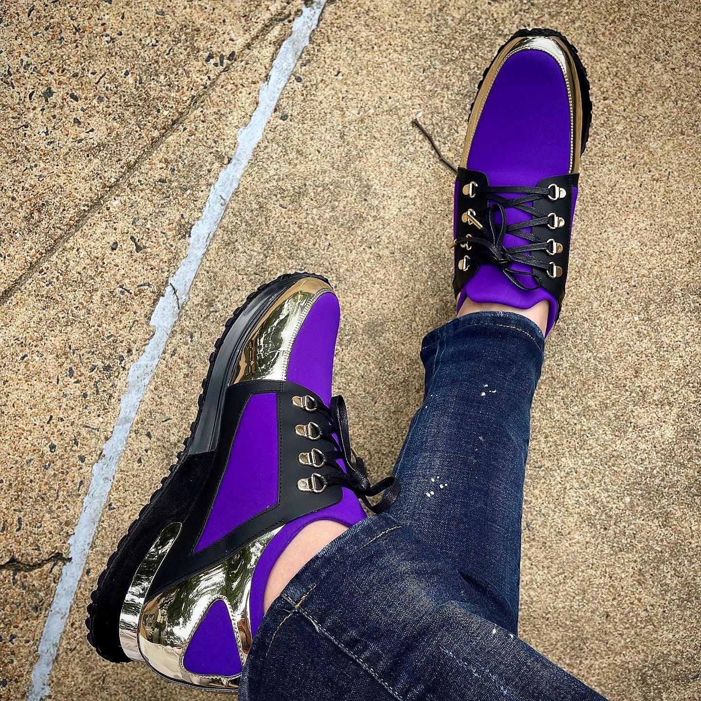 Zapatillas de deporte de cuero morado Emir para hombre, edición limitada