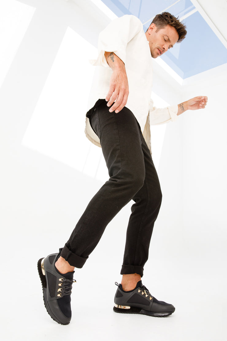 The Emir Black Leather Sneaker For Men