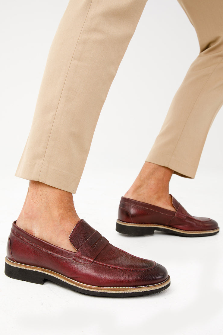 The Monroe Burgundy Leather Penny Loafer