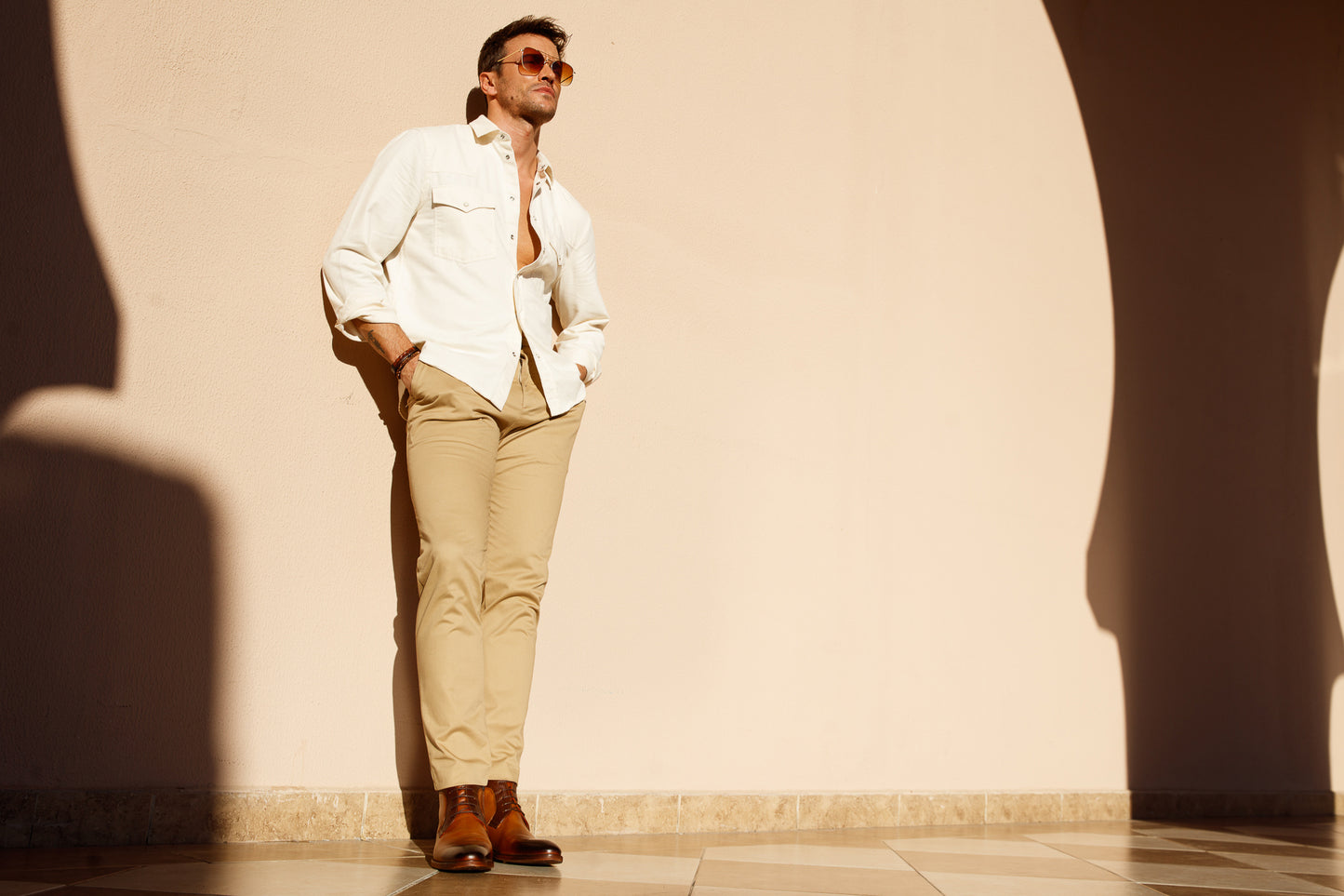 The Romto Tan Leather Derby Lace-Up Men Boot With a Zipper  Final Sale!